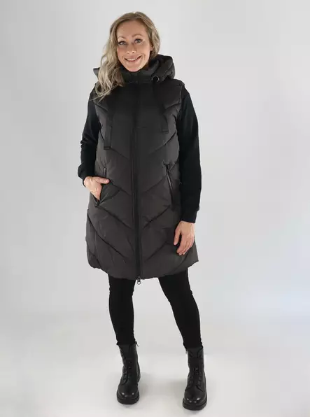 JDY Padded vest JDYSKYLAR LIFE HOOD WAISTCOAT chocolate torte - Women's vests - 141642 - 1