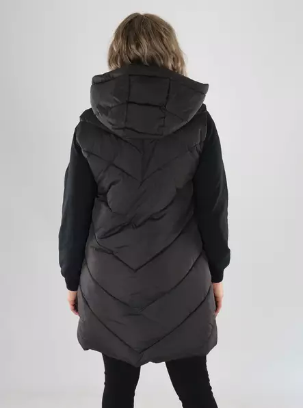 JDY Padded vest JDYSKYLAR LIFE HOOD WAISTCOAT chocolate torte - Women's vests - 141642 - 2