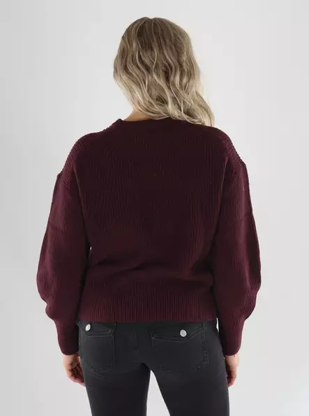 JJXX Sweater JXMILA TWIST CREW NECK KNIT winetasting - Women's knitwear - 141582 - 2