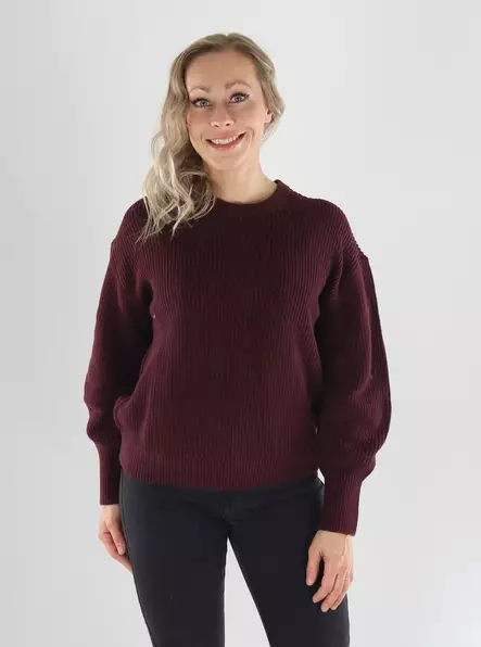JJXX Sweater JXMILA TWIST CREW NECK KNIT winetasting - Women's knitwear - 141582 - 1