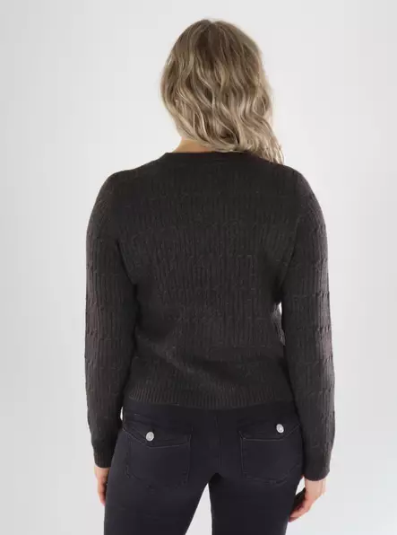Only Cardigan ONLCATIA LS VNECK CARDI KNT chocolate torte - Women's knitwear - 141542 - 2