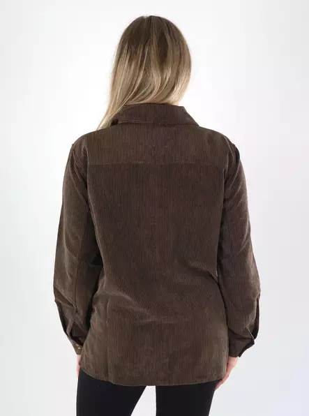 Pieces shirt jacket LS CORDUROY hot fudge - Women's light jackets - 141422 - 2
