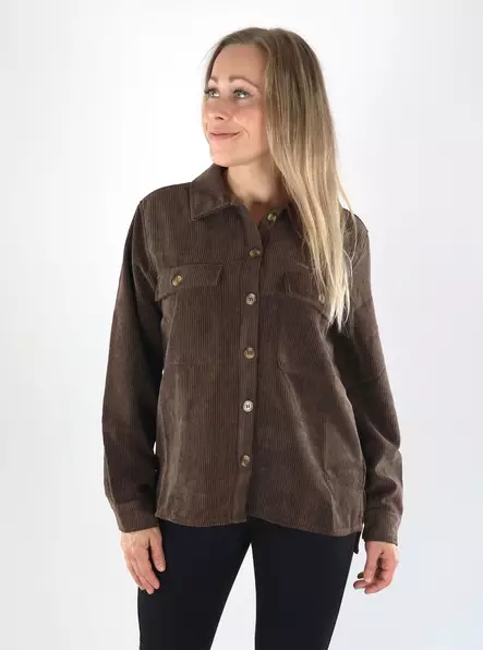Pieces shirt jacket LS CORDUROY hot fudge - Women's light jackets - 141422 - 1