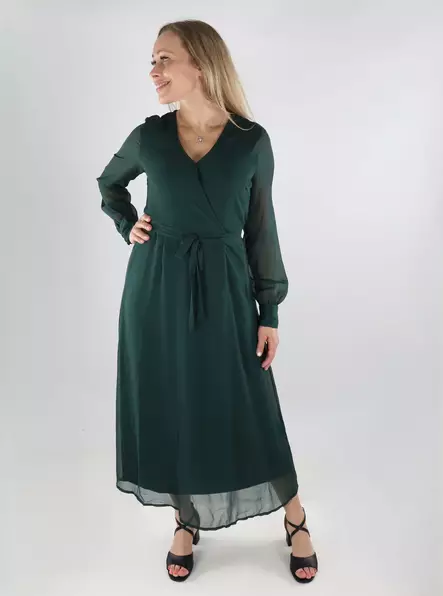 Vila dress V-Neck LS Midi scrab - Dresses and tunics - 138942 - 1
