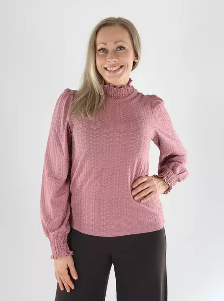 Vila Shirt L/S SMOCK TOP nostalgia rose - Women's long sleeved shirts - 141532 - 1