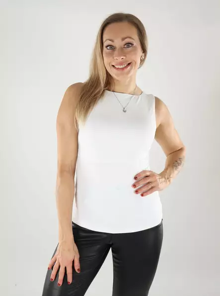 Vila women's top U-Neck optical snow - Women's tank tops - 139332 - 2