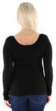 Pieces Women's ribb shirt Kitte, black, white - Women's long sleeved shirts - 125352 - 3