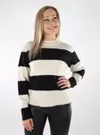 JJXX women's striped sweater Chick bone white/black - Women's knitwear - 136932 - 1
