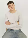Jack&Jones men's cotton sweater Cooper oatmeal - Men's knitwear - 137282 - 1