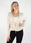 Pieces women's organic cotton shirt V-Neck silver gray - Women's long sleeved shirts - 138722 - 1