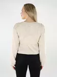 Pieces women's organic cotton shirt V-Neck silver gray - Women's long sleeved shirts - 138722 - 2