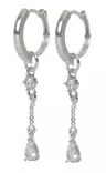 Snö of Sweden Earrings Trinity chain pendant ring silver/clear - Earrings - 141612 - 1