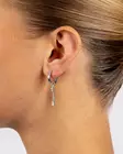 Snö of Sweden Earrings Trinity chain pendant ring silver/clear - Earrings - 141612 - 2