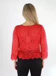 JDY women's short sweater JDYNEW SUN 3/4 mars red - Women's knitwear - 138532 - 2
