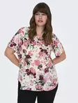 Only Carmakoma women's plus size t-shirt cloud dancer/summer flo - Women's T-shirts - 138142 - 2