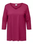 Only Carmakoma plus size shirt 3/4 A-Shape sangria - Women's long sleeved shirts - 136862 - 1