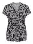 Only Carmakoma Plus Size Zebra Print T-Shirt V-Neck alloy/zebra - Women's T-shirts - 137922 - 1