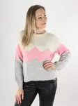 Only women's sweater Zigzag O-Neck baby's breath/wild rose - Women's knitwear - 140042 - 1