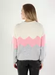 Only women's sweater Zigzag O-Neck baby's breath/wild rose - Women's knitwear - 140042 - 2