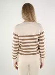 Only women's striped sweater Raglan birch/malt ball - Women's knitwear - 137622 - 2