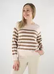 Only women's striped sweater Raglan birch/malt ball - Women's knitwear - 137622 - 1