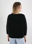 Vero Moda women's cotton sweater VMNEW 3/4 Boatneck black - Women's knitwear - 140132 - 2