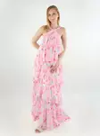 Vero Moda long frill hem dress Ruffle pink tulle/flower - Dresses and tunics - 138442 - 1
