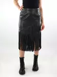 Vila skirt Coated HW Frill black - Skirts - 137442 - 1