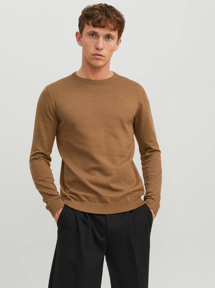 Jack&Jones Sweater Basic otter - Men's knitwear - 134372 - 1