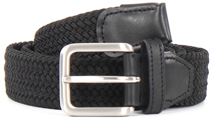 Jack & Jones Men's Belt leather Spring woven, Black - Men's belts - 124032 - 1