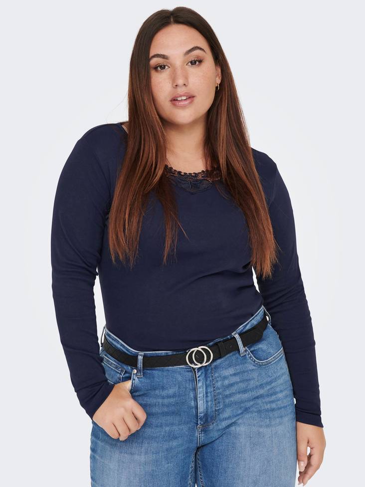 Only Carmakoma Shirt lace - Women's long sleeved shirts - 132012 - 1