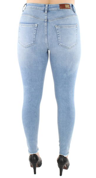 only blush mid ankle raw jeans