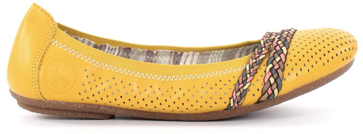 Rieker Ballerinas 41469-68, Yellow - Ballerinas - 125912 - 1