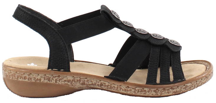 Rieker Sandals 62866-00, Black - Rieker women`s sandals - 126392 - 1