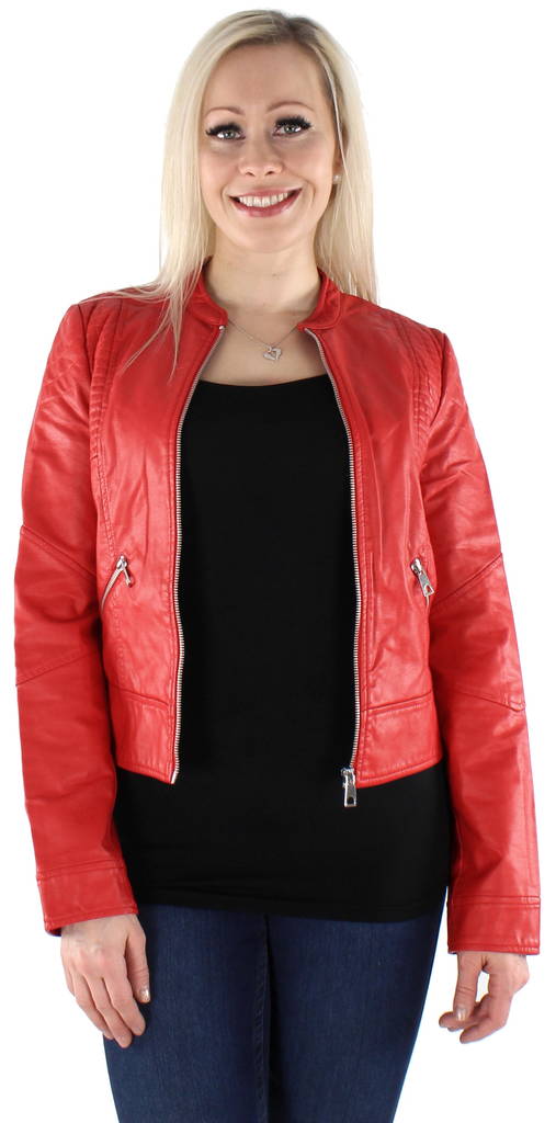 Vero Moda Jacket Riamarta coated, Red - Women's leather- and pu-jackets - 125422 - 1