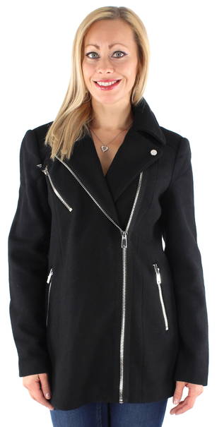 Kridt kardinal Betjene Vero Moda Wool Coat Biker 3/4, Black - Stilettoshop.eu webstore