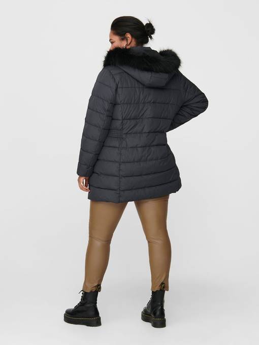 only linette fur hood coat black