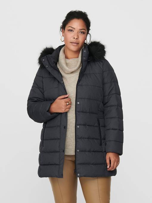 only linette fur hood coat black