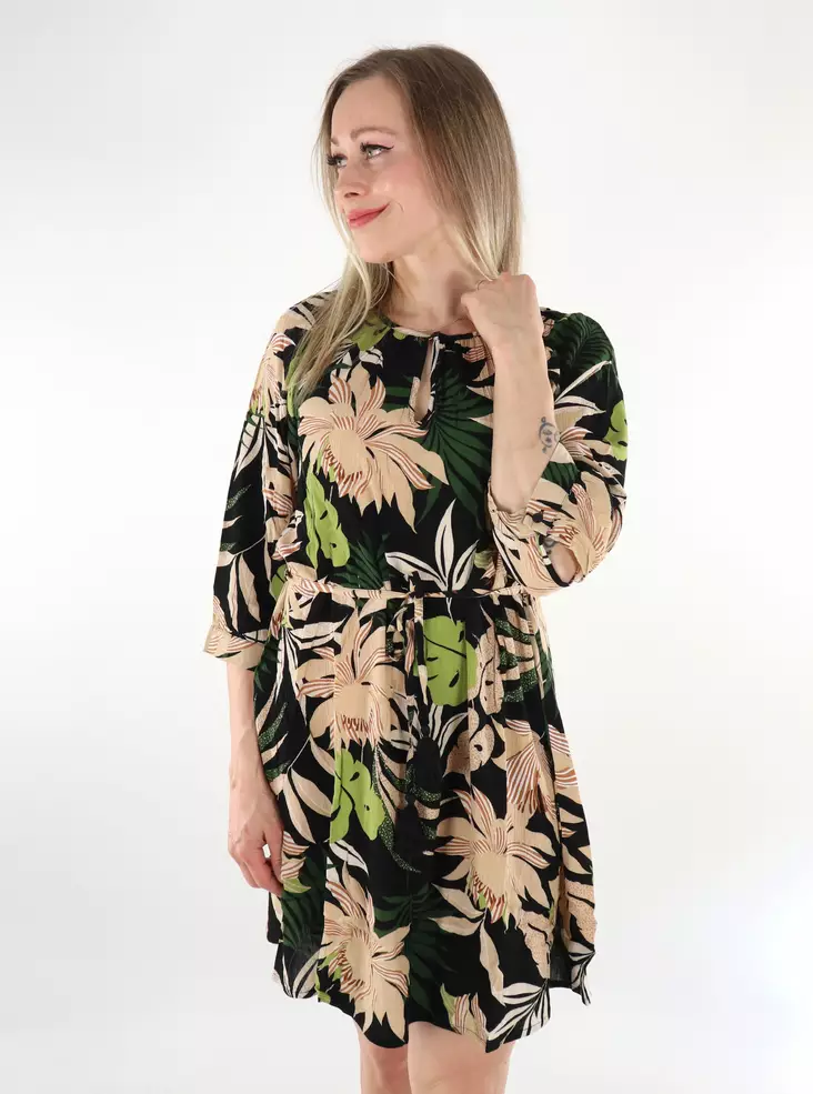 JDY Dress Life 3/4 black/multi trop - Dresses and tunics - 136332 - 1