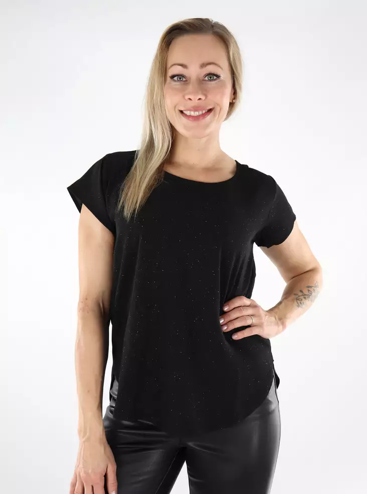 Vero Moda women's t-shirt black/gold shimm - Women's T-shirts - 137032 - 1