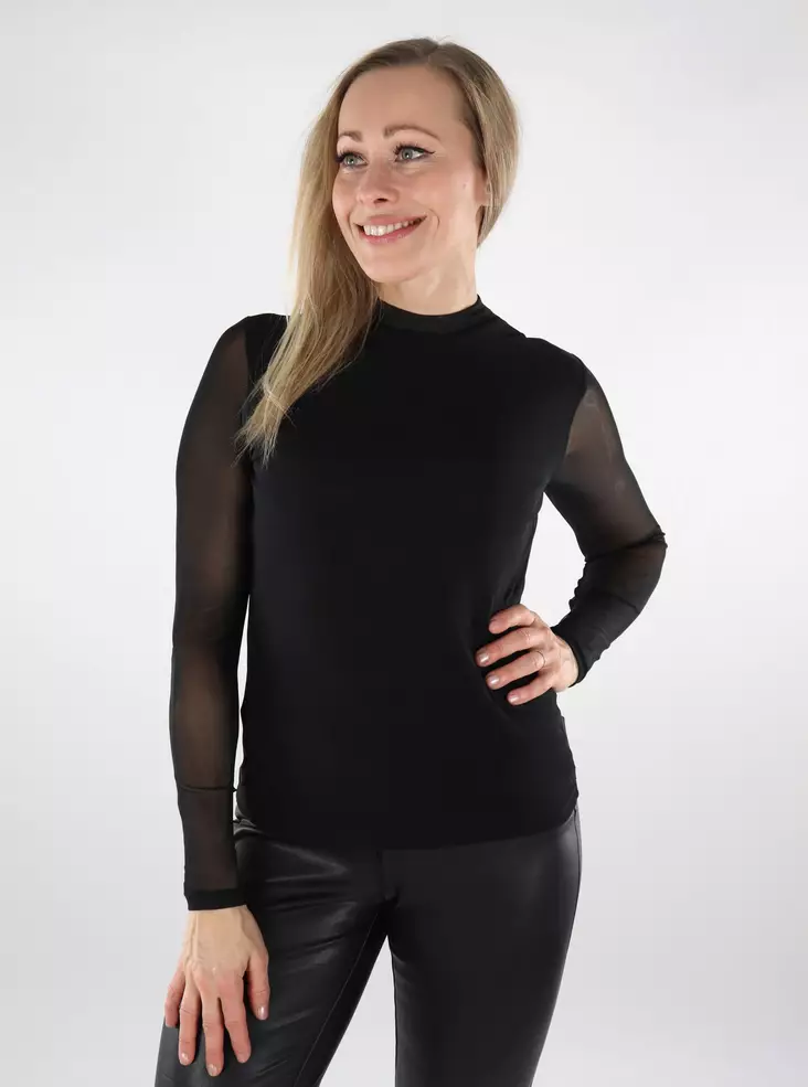 Only women's shirt Mesh black - Women's long sleeved shirts - 137142 - 1