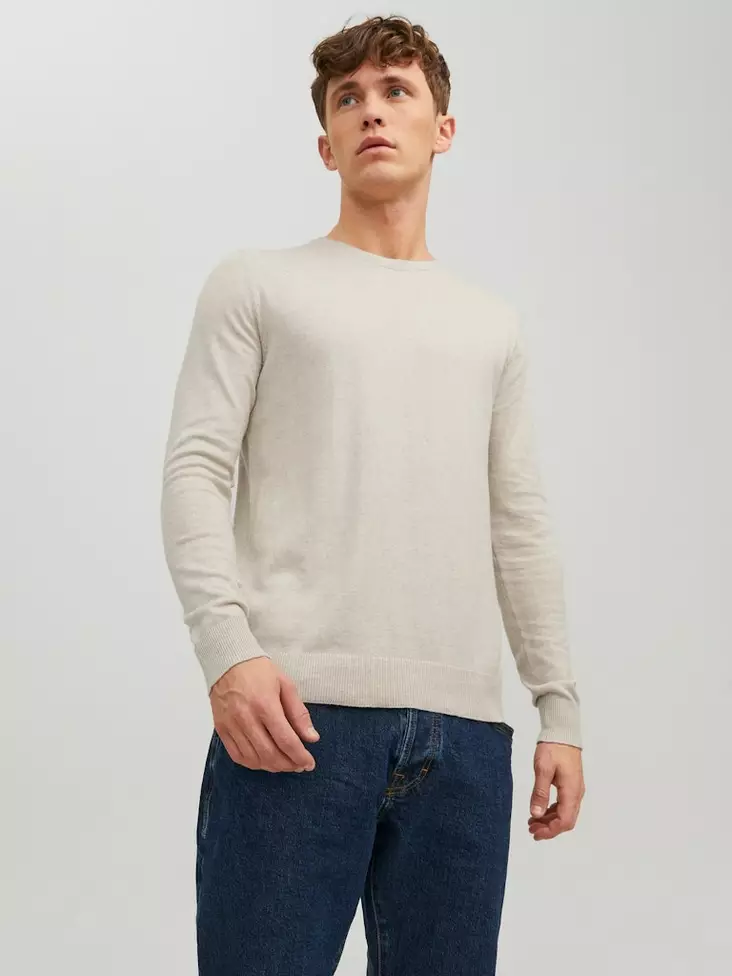 Jack&Jones men's sweater Eemil oatmeal - Men's knitwear - 137272 - 1