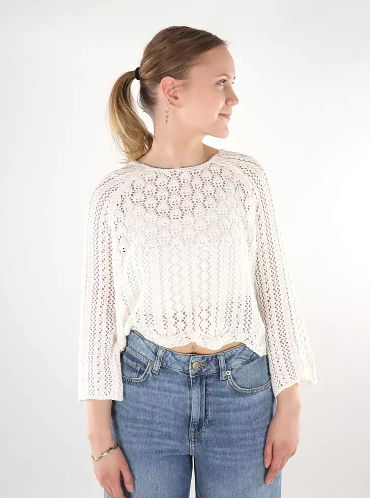 Only women's sweater Life 3/4 cloud dancer - Women's knitwear - 137762 - 1