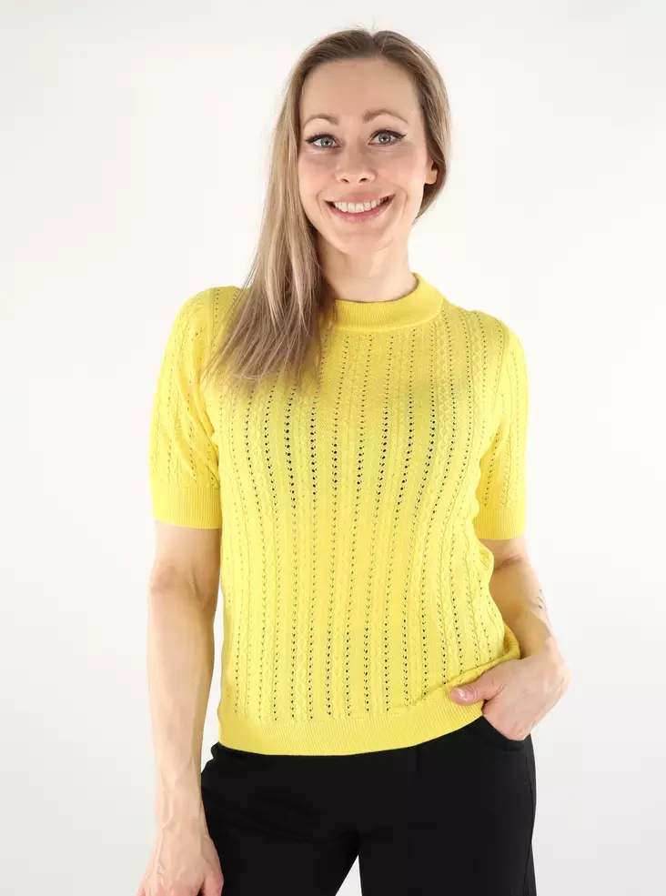 Vero Moda women's knitted t-shirt 2/4 lemon drop - Women's T-shirts - 138232 - 1