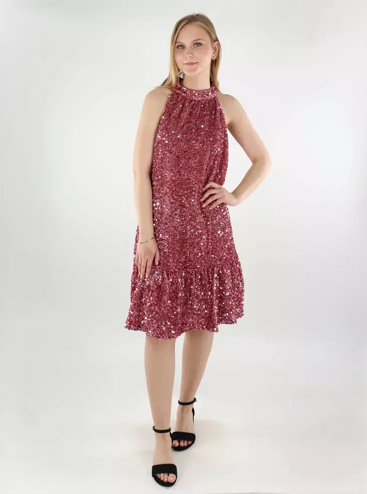 green emerald velvet dress MARQUEE Purple Sequined Mini Dress main image 1