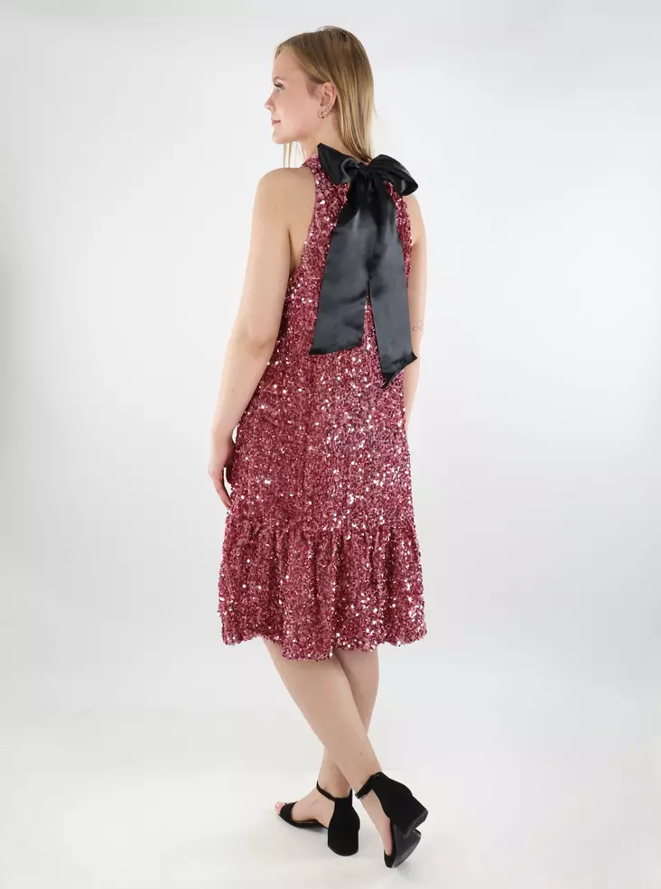 Vero Moda sequin dress with bow tie Halter misty rose - Dresses and tunics - 138342 - 1