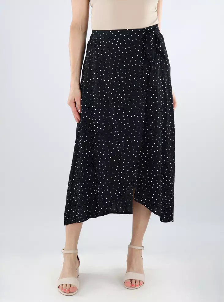 Pieces polka dot wrap skirt Wrap black/new dot - Skirts - 138472 - 1