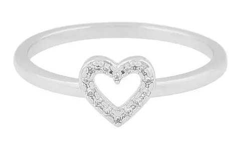 Snö of Sweden Ring Nisi heart silver/clear - Rings - 138652 - 1