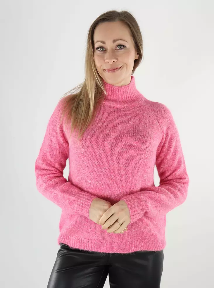 JDY women's high-neck sweater Raglan pink cosmos - Women's knitwear - 140032 - 1