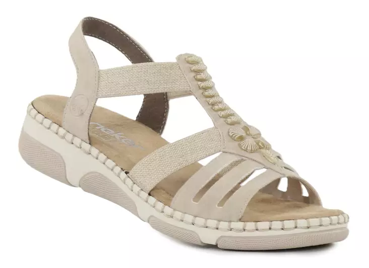 Rieker women's wide-last sandals 66201-62 beige - Rieker women`s sandals - 140622 - 1